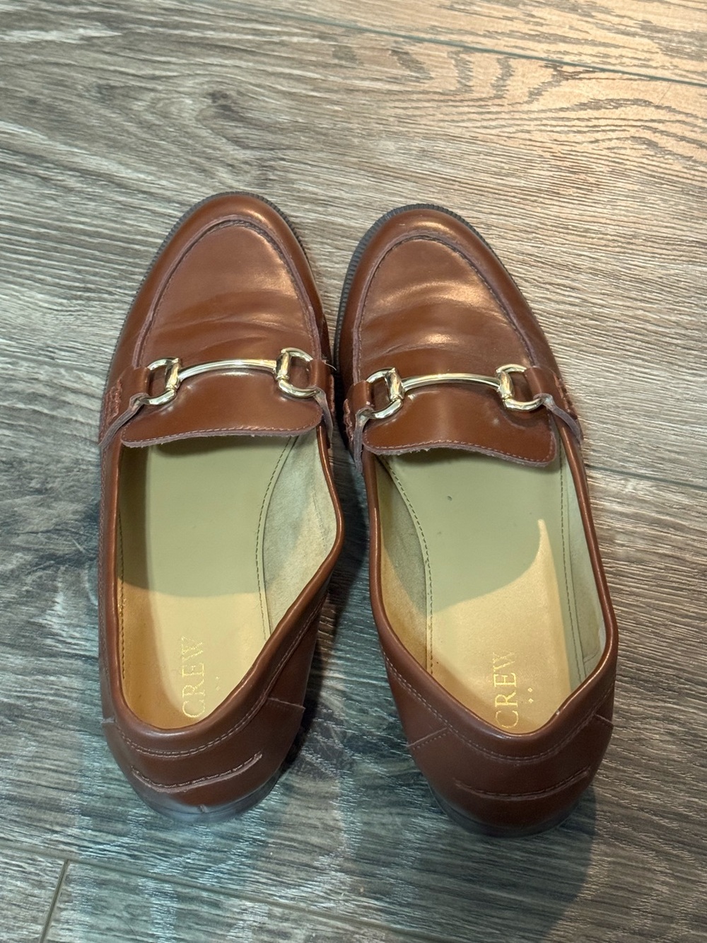 J Crew Classic Women's Brown Leather Loafers Lightly Worn size 8 - Picture 2 of 5